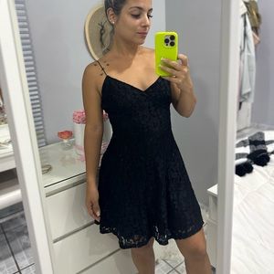 Black spaghetti strap dress